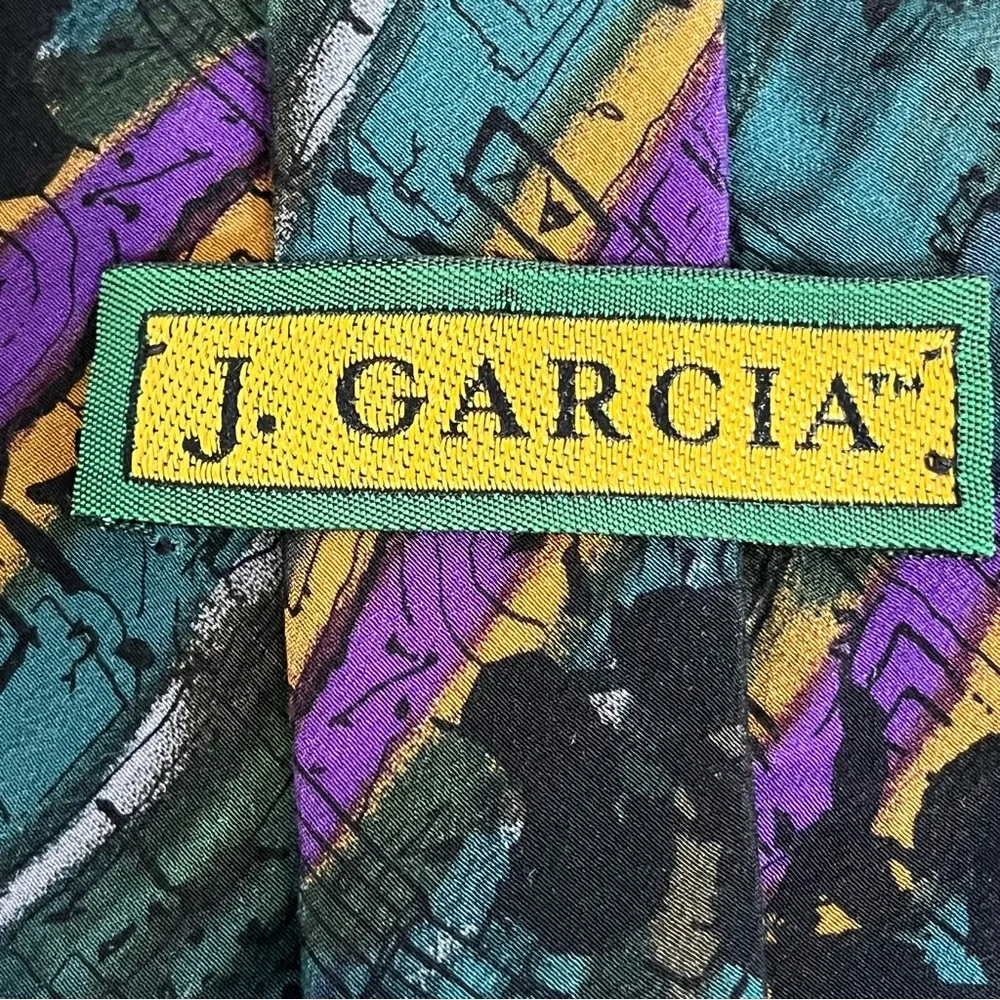 J. Garcia Rare Dead Stock Silk Necktie Bold Abstract Vintage Grateful Dead Core